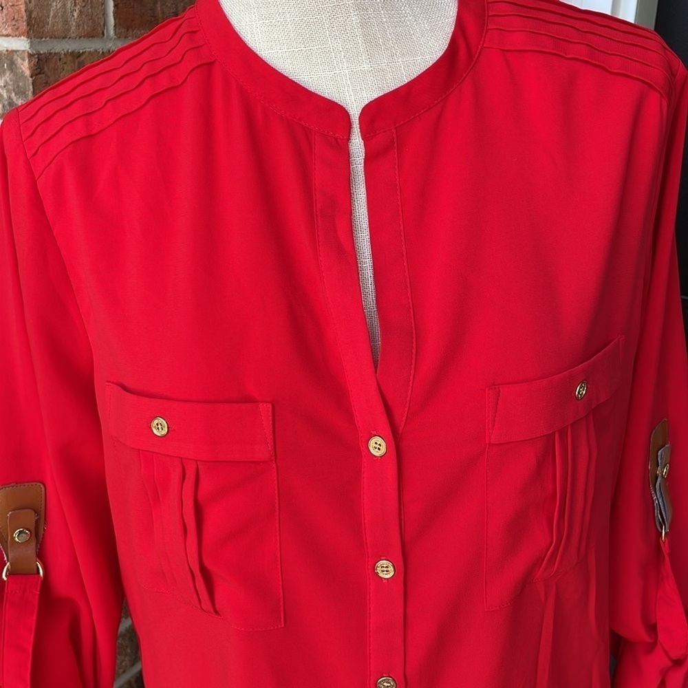 Calvin Klein Long Sleeve Flowy Blouse - Picture 2 of 11